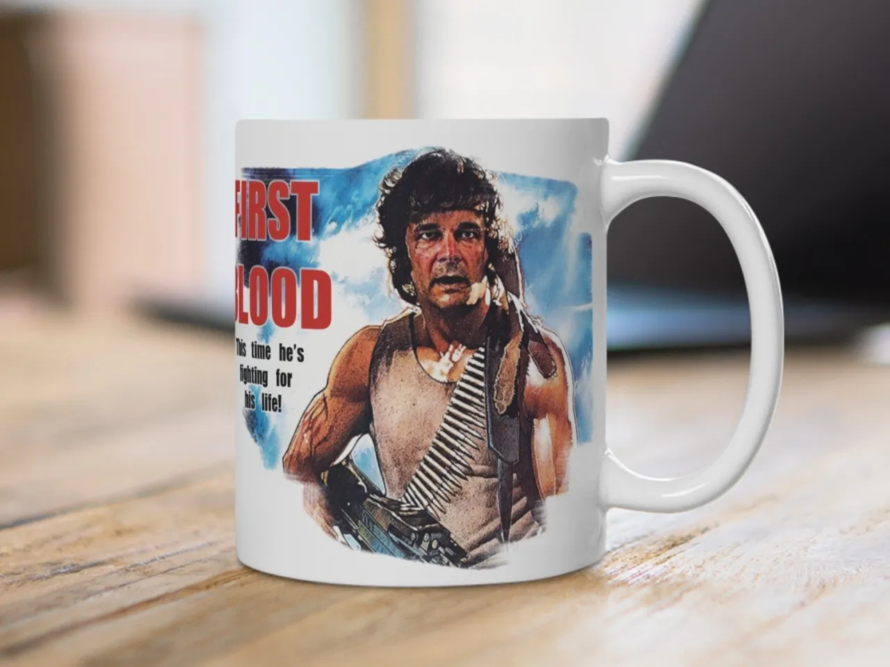 Rambo Style Coffee Mug - Face Swap with Your Photo