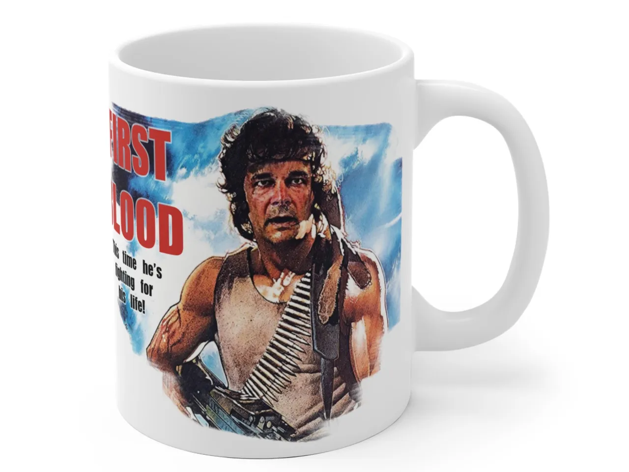 Rambo Style Coffee Mug - Face Swap with Your Photo