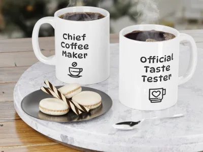 Chief Coffee Maker & Official Taste Tester - Perfect gift for Couples and Coffee Lovers