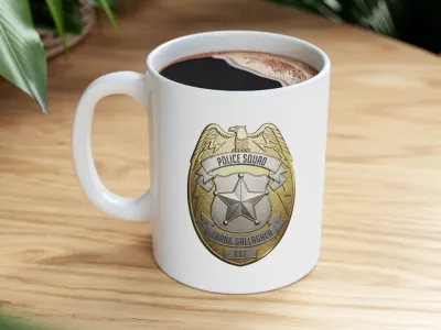 Police Squad Mug - Personalized badge design on Your Coffee Cup