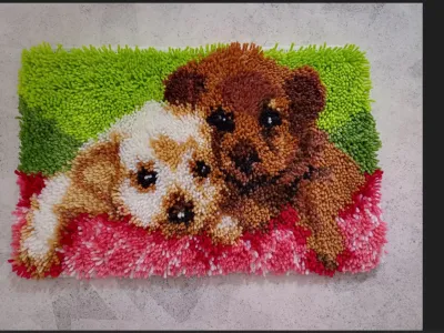 Floor mat carpet rug puppy dogs animal 41 cm x 41 cm