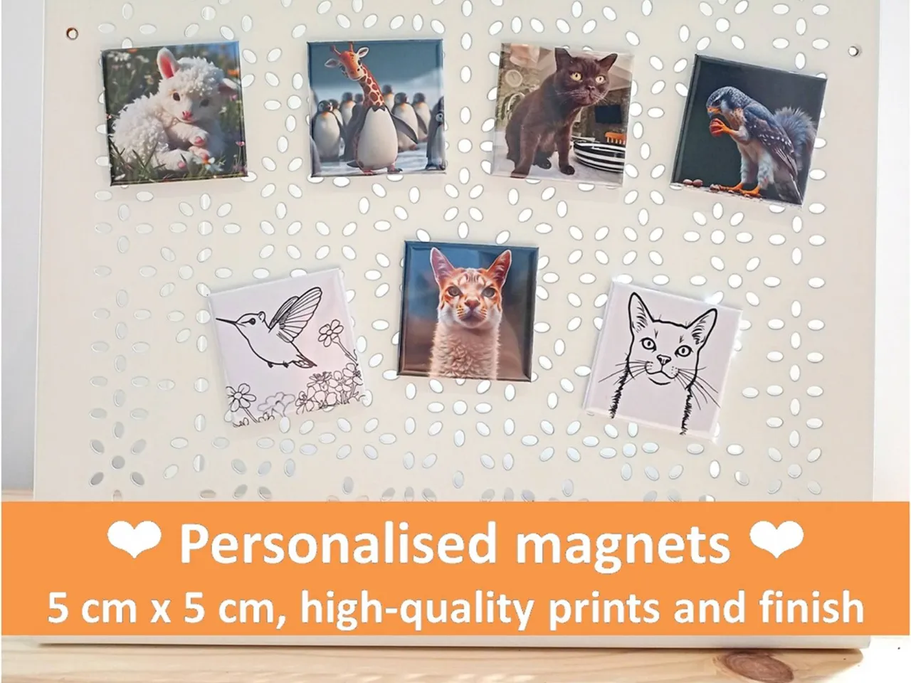 Personalised photo magnet 5cm x 5cm Handcraft kids, family, couple gifts