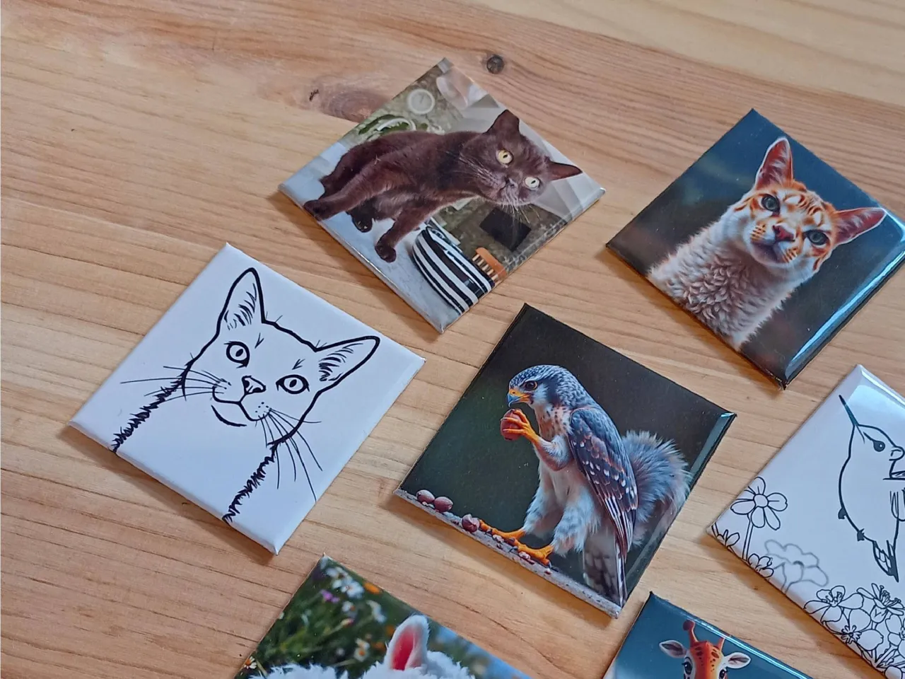 Personalised photo magnet 5cm x 5cm Handcraft kids, family, couple gifts