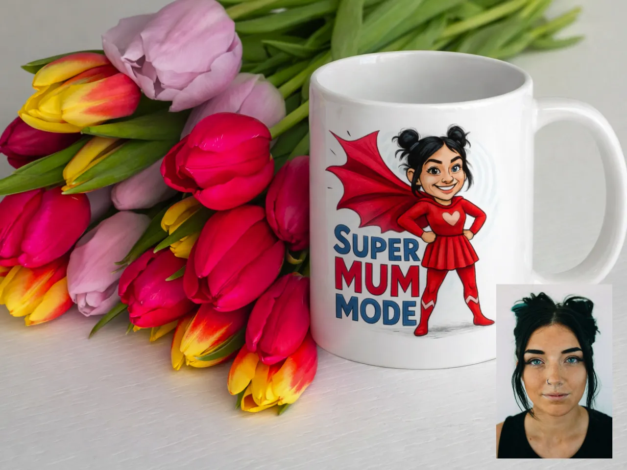 Super Mum Mode - Personalised Mug - Cute Superhero-Style