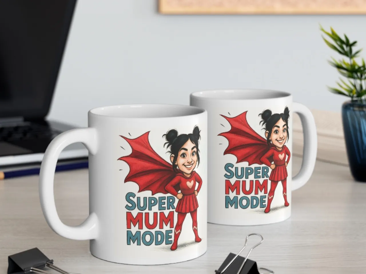 Super Mum Mode - Personalised Mug - Cute Superhero-Style