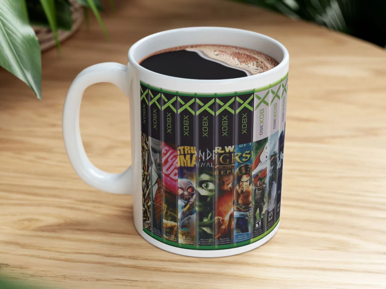 Gaming Mug: Xbox Game Case Spine – 11oz Ceramic Coffee Cup for Video Game Enthusiasts