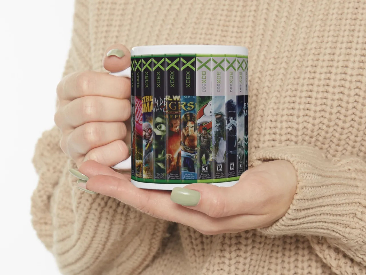 Gaming Mug: Xbox Game Case Spine – 11oz Ceramic Coffee Cup for Video Game Enthusiasts