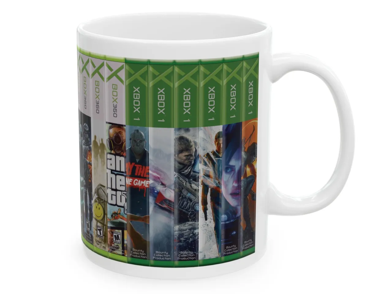Gaming Mug: Xbox Game Case Spine – 11oz Ceramic Coffee Cup for Video Game Enthusiasts